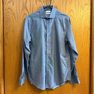 Calvin Klein Steel Slim Fit Non-Iron Dress Shirt - Smokey Blue (15.5 34/35)